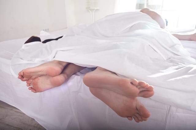 カップル足の裏